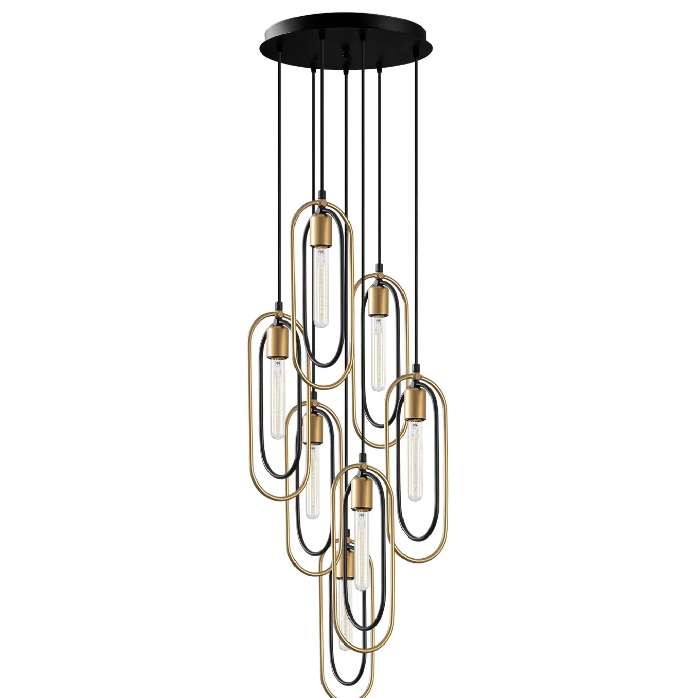 Hanglamp Cerco Goud/Zwart 7-Lichts