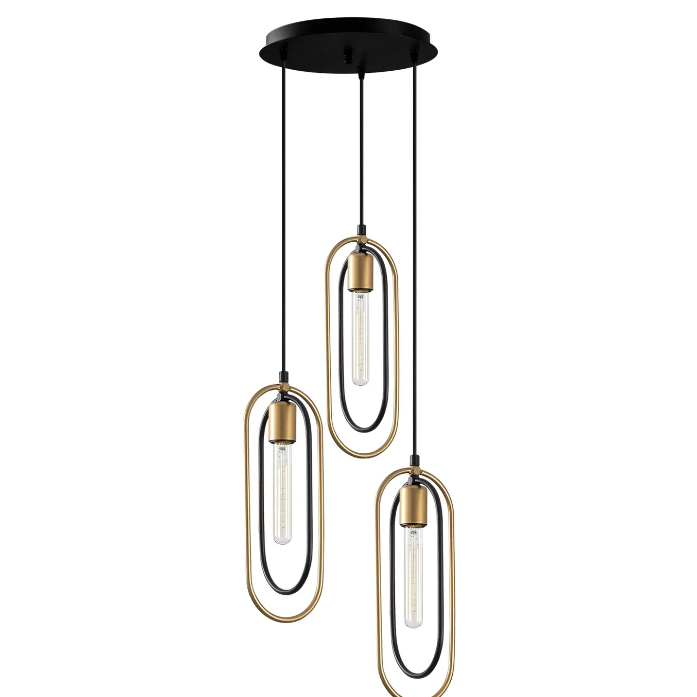 Hanglamp Cerco Goud/Zwart 3-Lichts