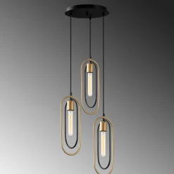 Hanglamp Cerco Goud/Zwart 3-Lichts