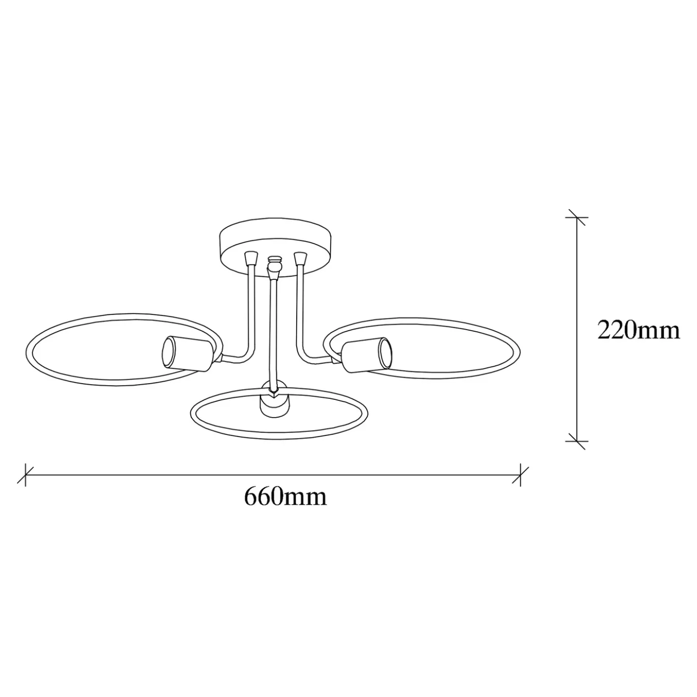 Hanglamp Circle 3-Lichts Zwart