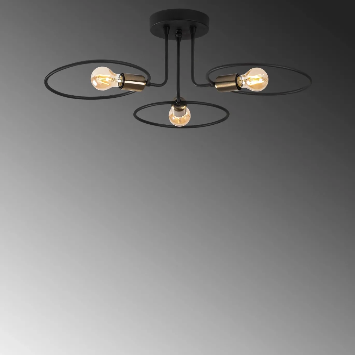 Hanglamp Circle 3-Lichts Zwart