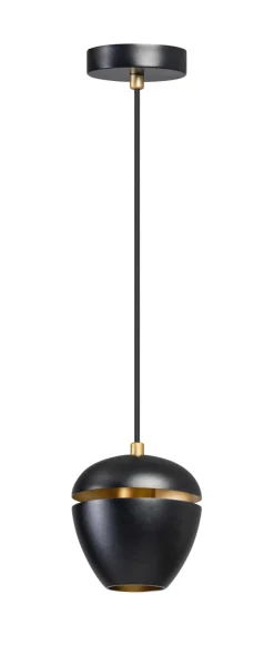 Hanglamp Claire 1-Lichts Zwart/Messing - Giga Meubel