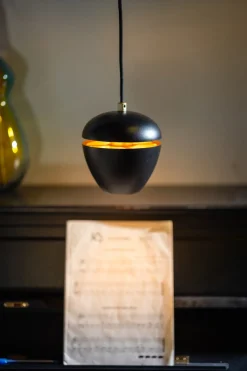Hanglamp Claire 1-Lichts Zwart/Messing - Giga Meubel