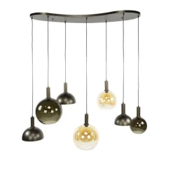 Hanglamp Cluster 4+3-lichts Sienna Bruin - Giga Meubel