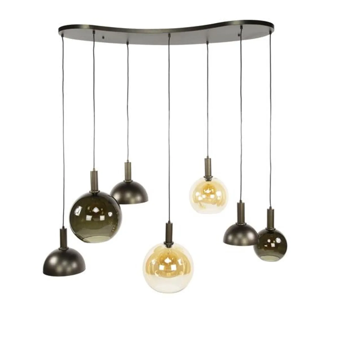 Hanglamp Cluster 4+3-lichts Sienna Bruin - Giga Meubel