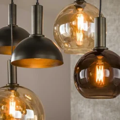 Hanglamp Cluster 4+3-lichts Sienna Bruin - Giga Meubel