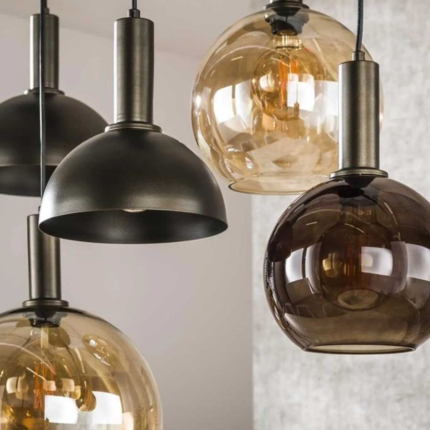 Hanglamp Cluster 4+3-lichts Sienna Bruin - Giga Meubel