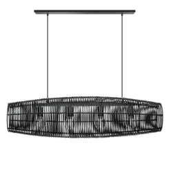 Hanglamp Cocoon 4-Lichts Rotan Zwart - Giga Meubel