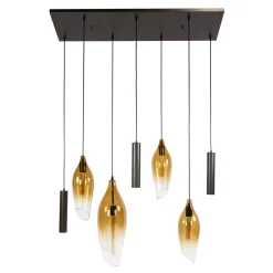 Hanglamp Cocoon Pendel 4+3-lichts Sienna Bruin-shaded - Giga Meubel