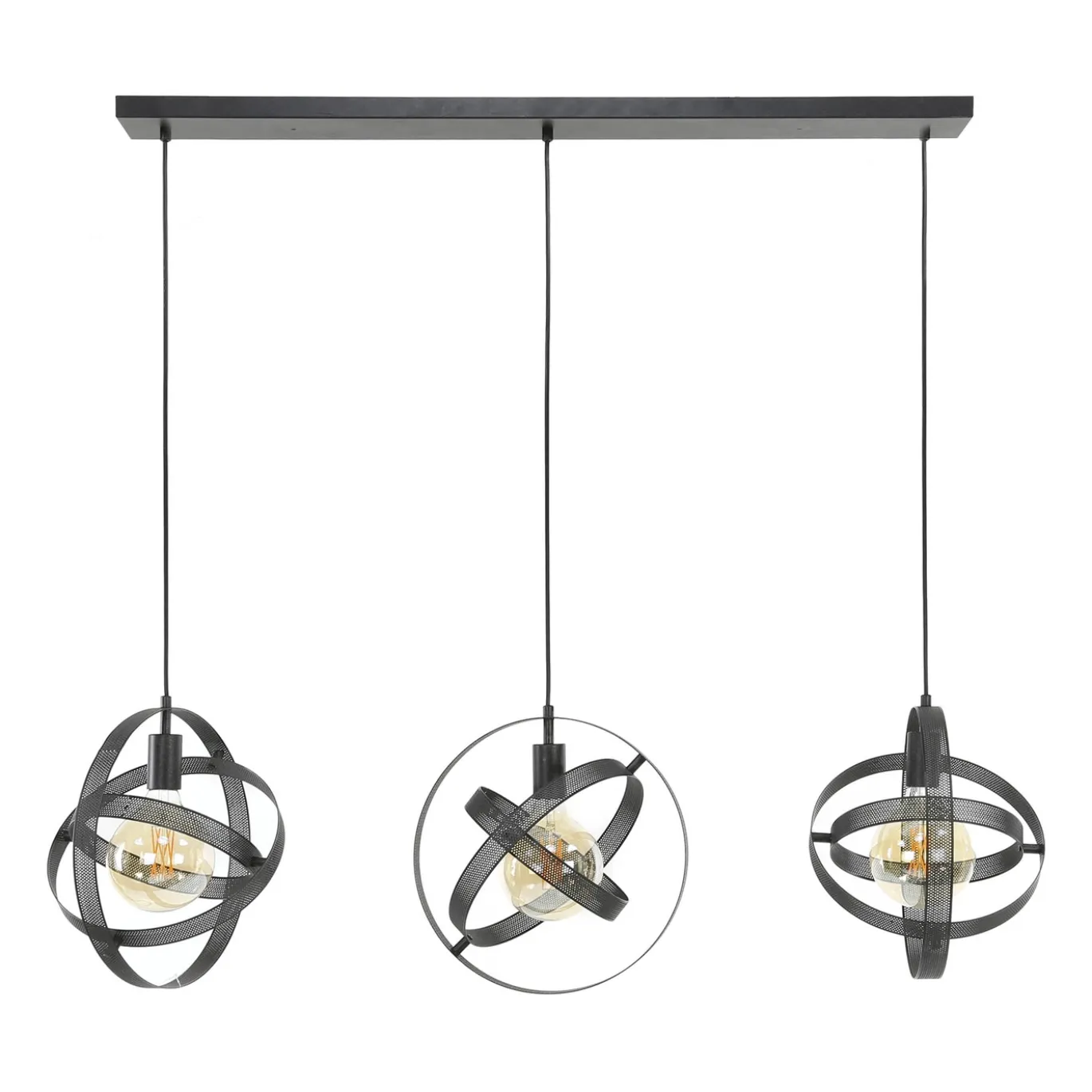 Hanglamp Cosmos Mesh 3-Lichts Artic Zwart - Giga Meubel