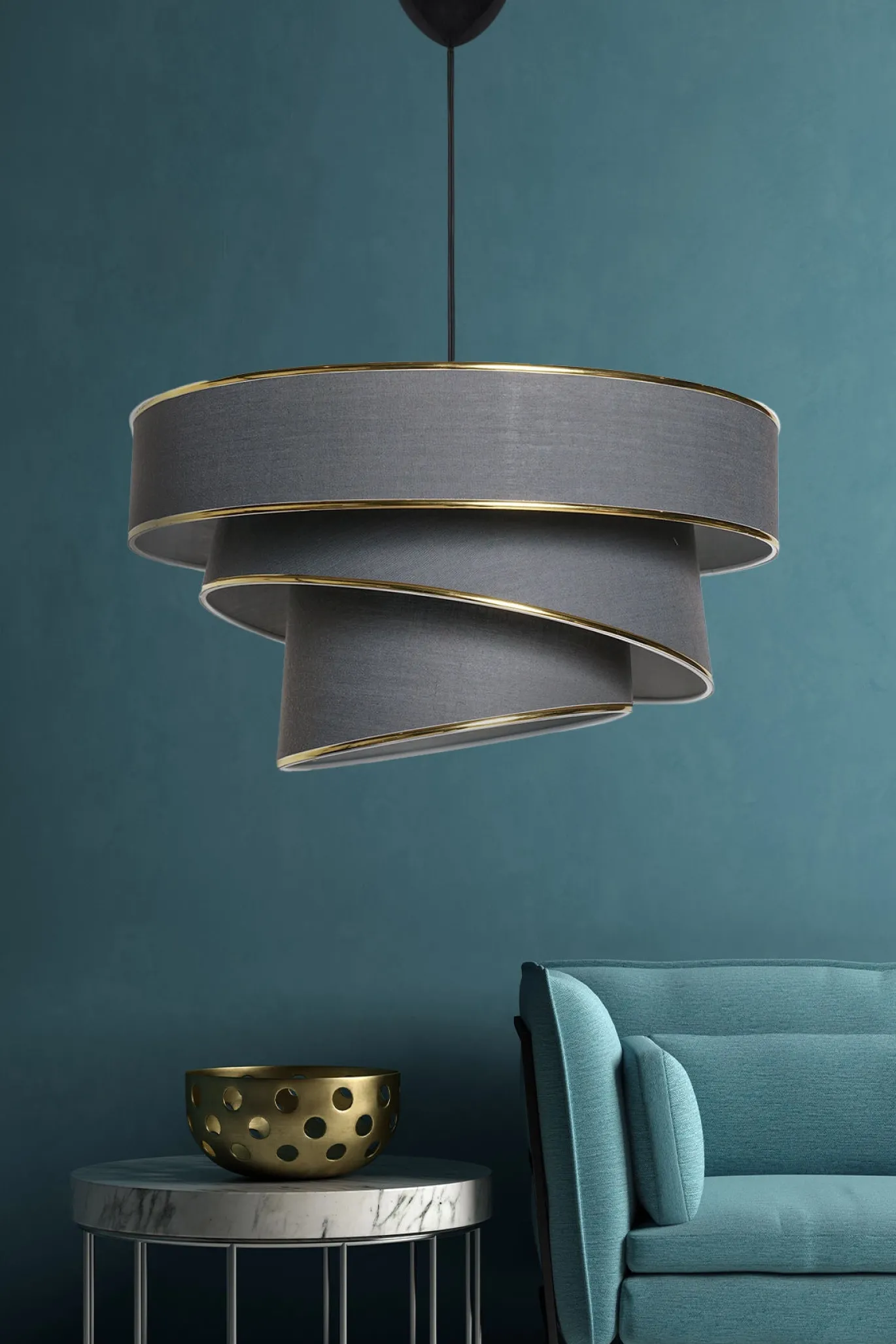 Hanglamp Couper Antraciet Goud