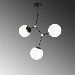 Hanglamp Damar 3-Lichts Zwart