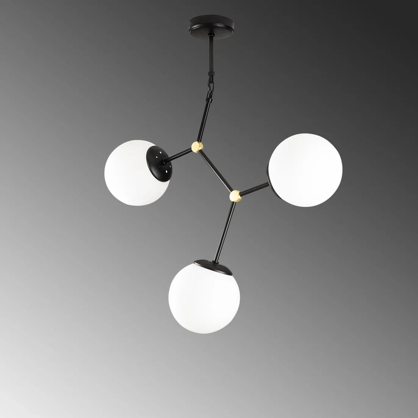Hanglamp Damar 3-Lichts Zwart