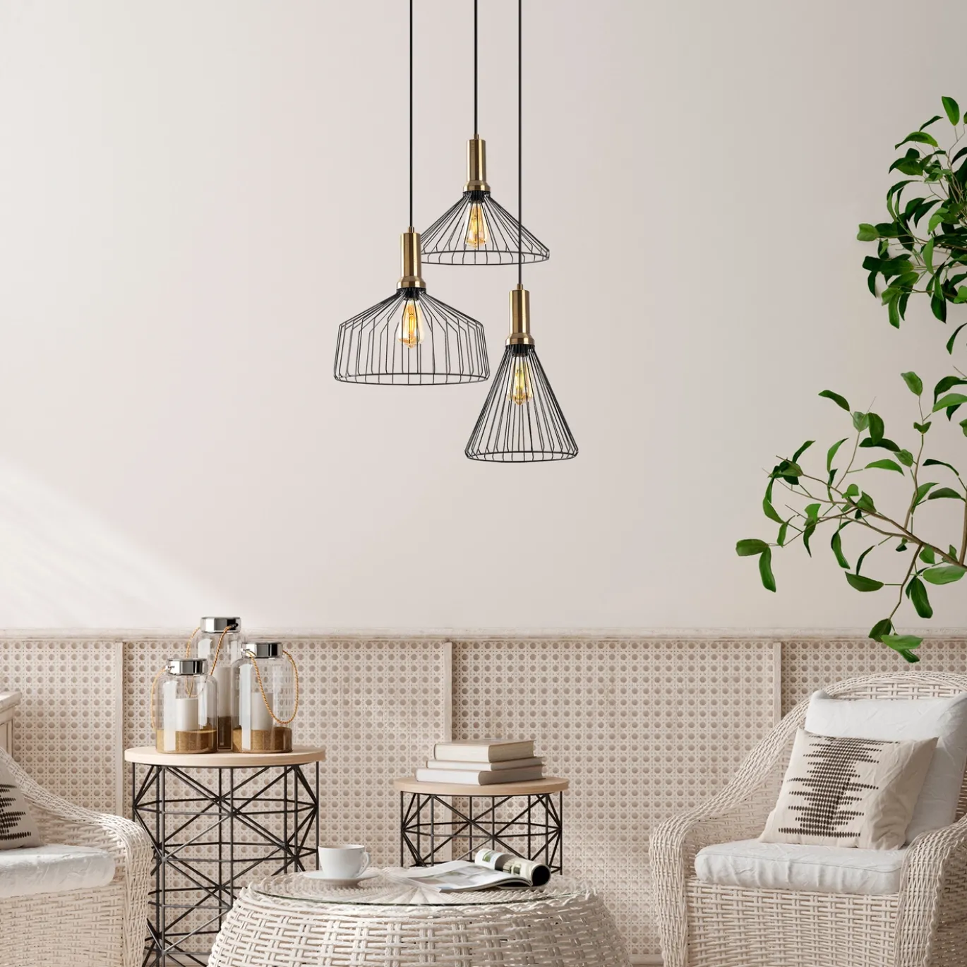 Hanglamp Dear 3-Lichts Zwart