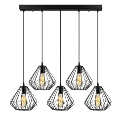 Hanglamp Diamond Zwart 5-Lichts
