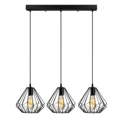 Hanglamp Diamond Zwart 3-Lichts