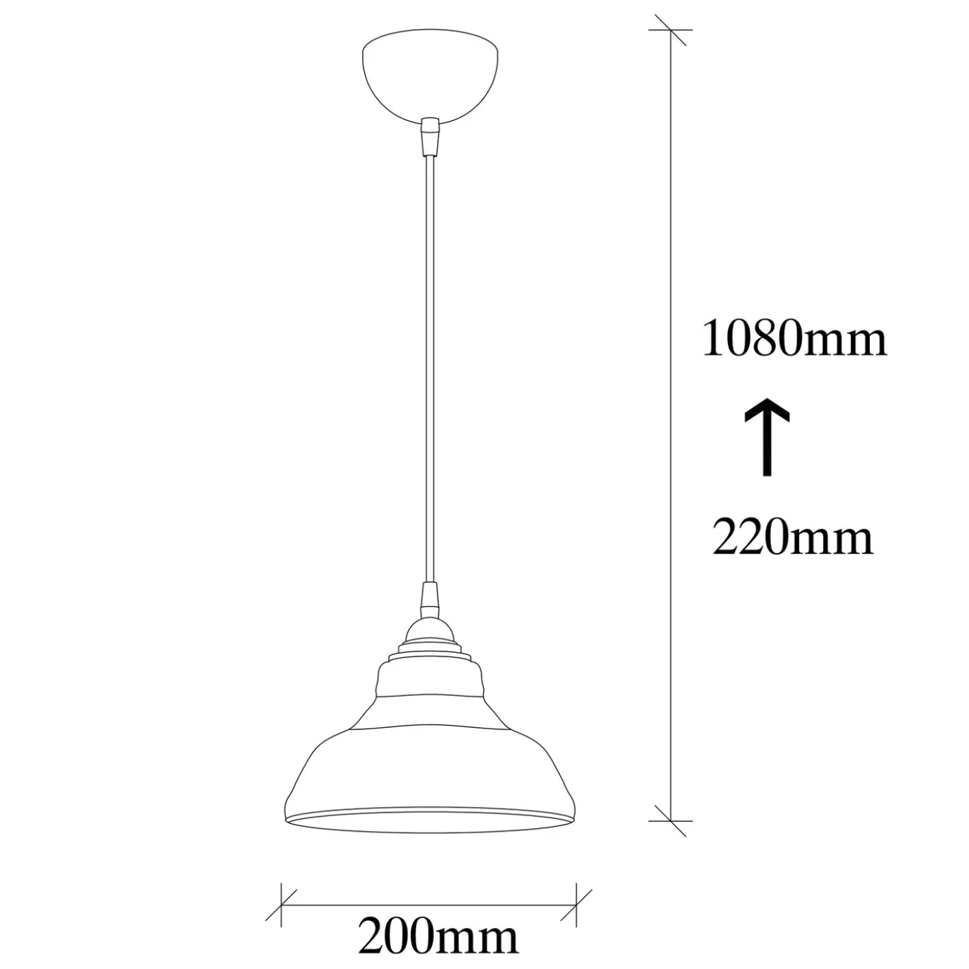 Hanglamp Dilberay Zwart Ø20cm