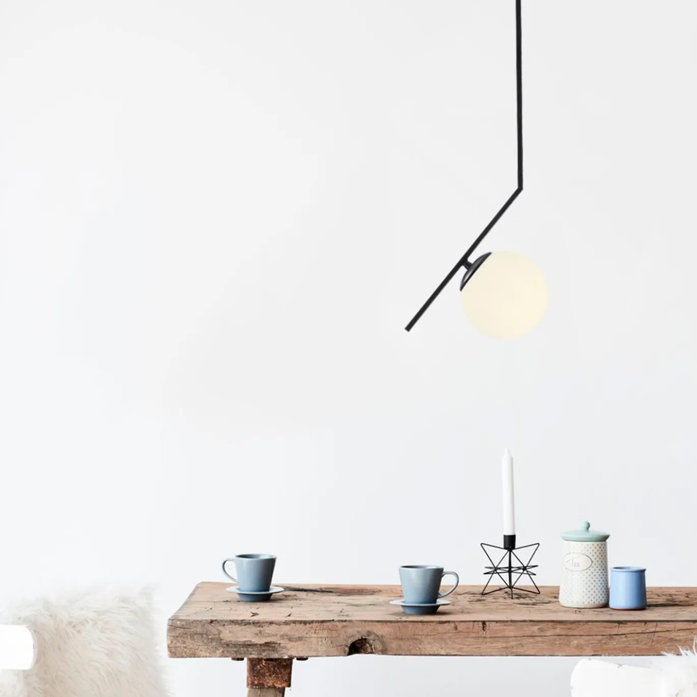 Hanglamp Dolunay Zwart/Wit