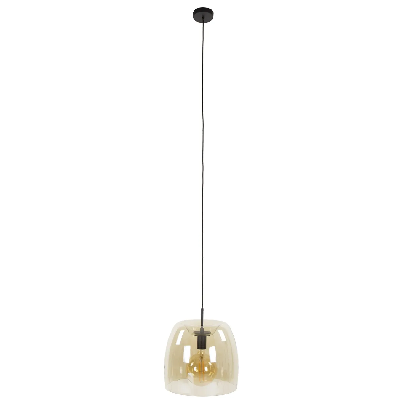 Hanglamp Drift Glass 1-Lichts Amber - Giga Meubel