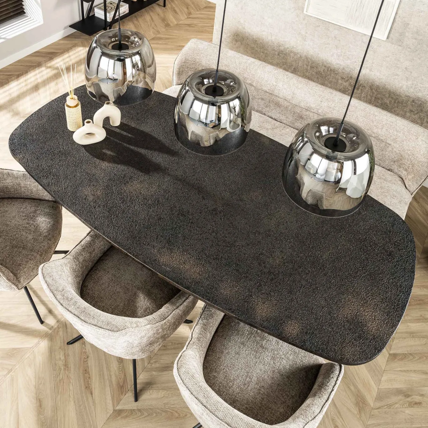 Hanglamp Drift Glass 3-Lichts Smoke - Giga Meubel
