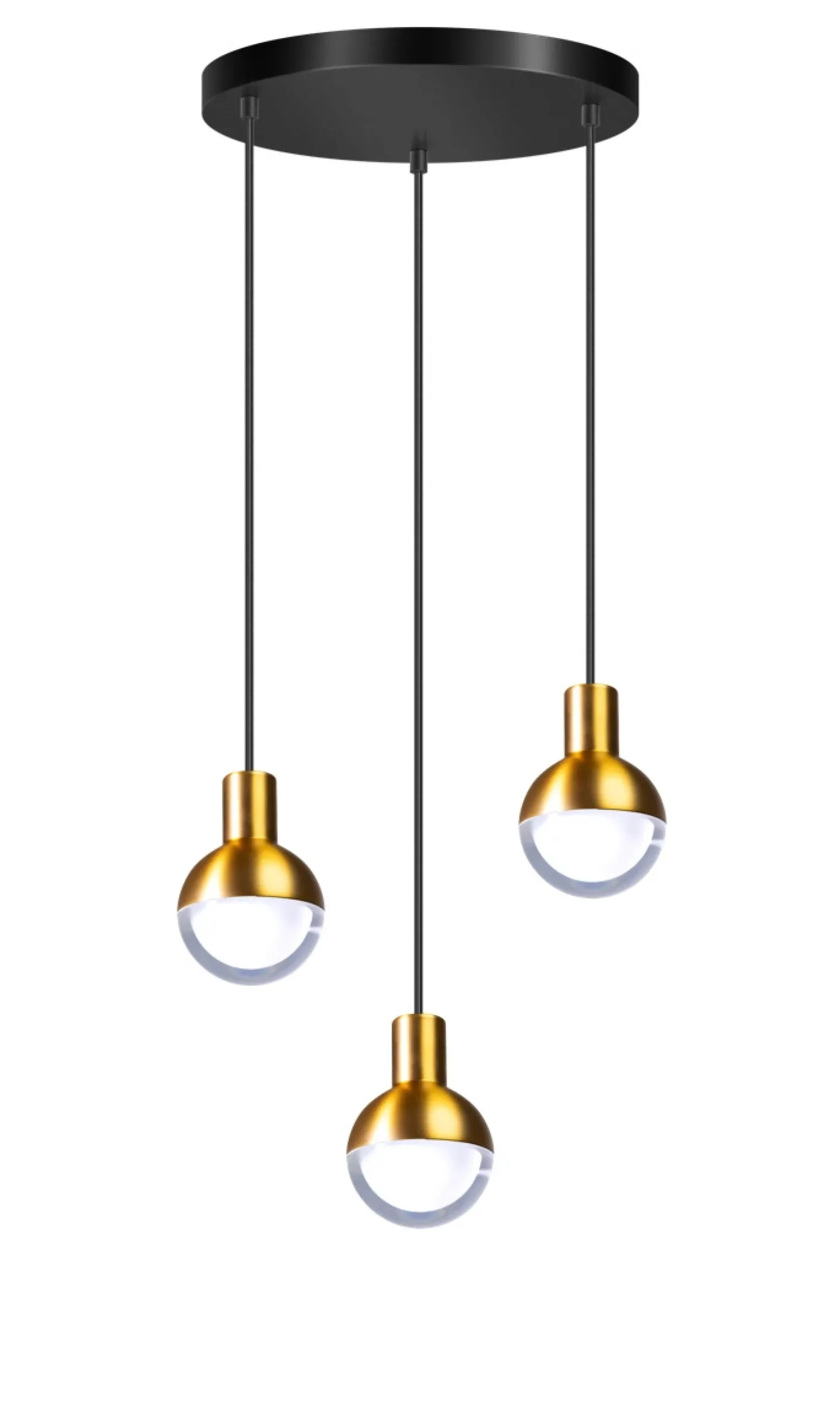 Hanglamp Drop 3-Lichts Getrapt Goud - Giga Meubel