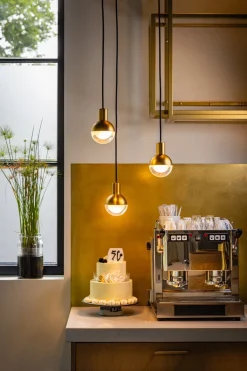 Hanglamp Drop 3-Lichts Getrapt Goud - Giga Meubel