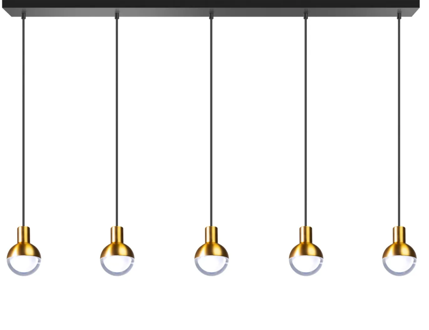 Hanglamp Drop 5-Lichts Goud - Giga Meubel