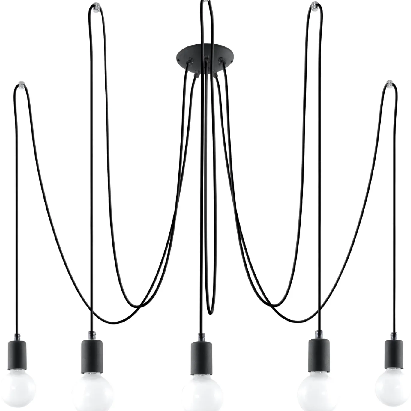 Hanglamp Edison Zwart 5-Lichts - Giga Meubel