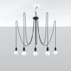 Hanglamp Edison Zwart 5-Lichts - Giga Meubel