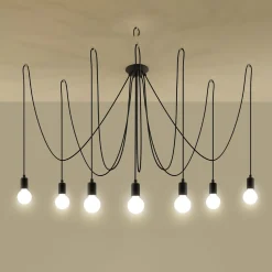 Hanglamp Edison Zwart 7-Lichts - Giga Meubel