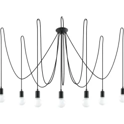Hanglamp Edison Zwart 7-Lichts - Giga Meubel