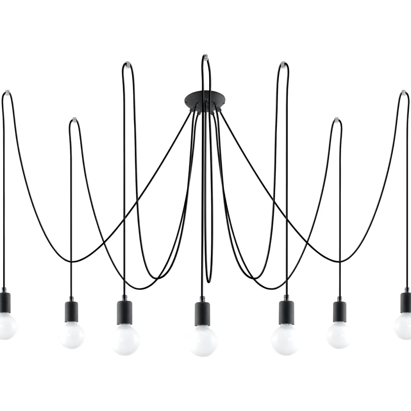 Hanglamp Edison Zwart 7-Lichts - Giga Meubel