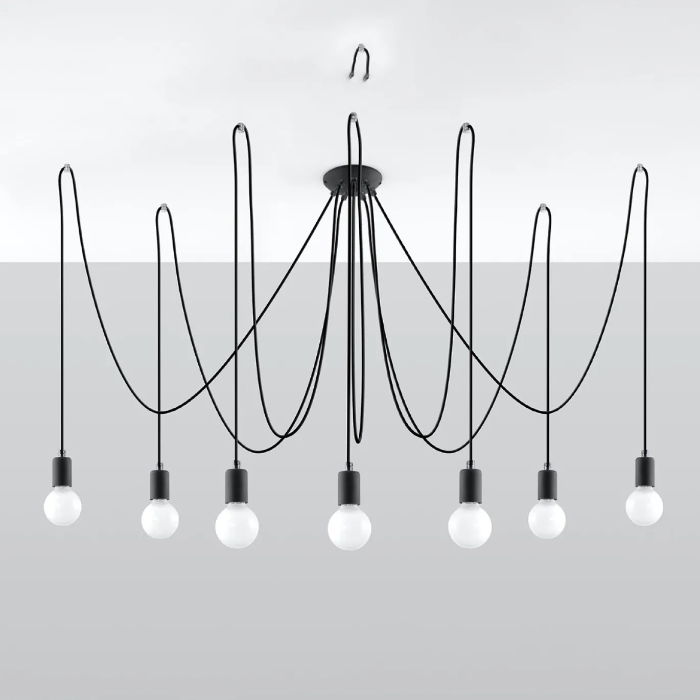Hanglamp Edison Zwart 7-Lichts - Giga Meubel
