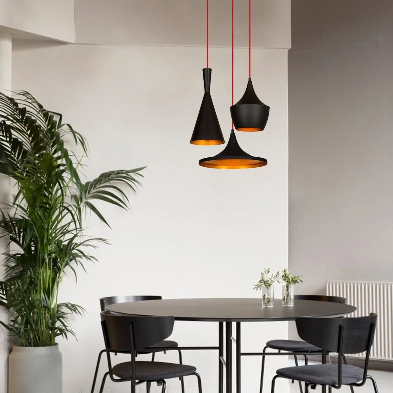 Hanglamp Elmas Zwart 3-Lichts Getrapt