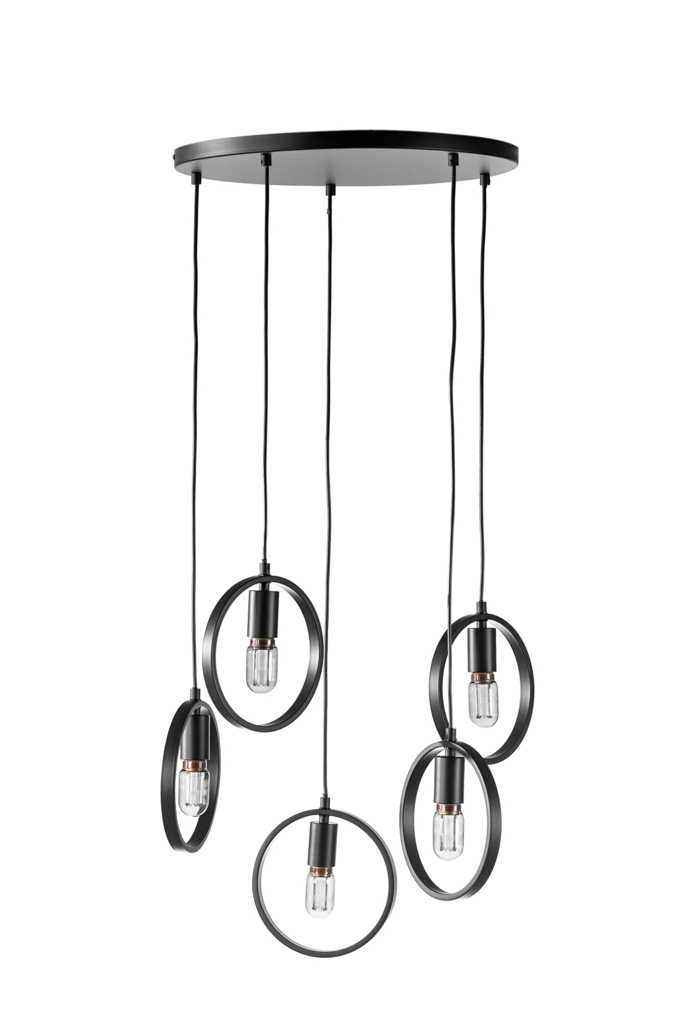 Hanglamp Evi 5-Lichts Getrapt Zwart - Giga Meubel