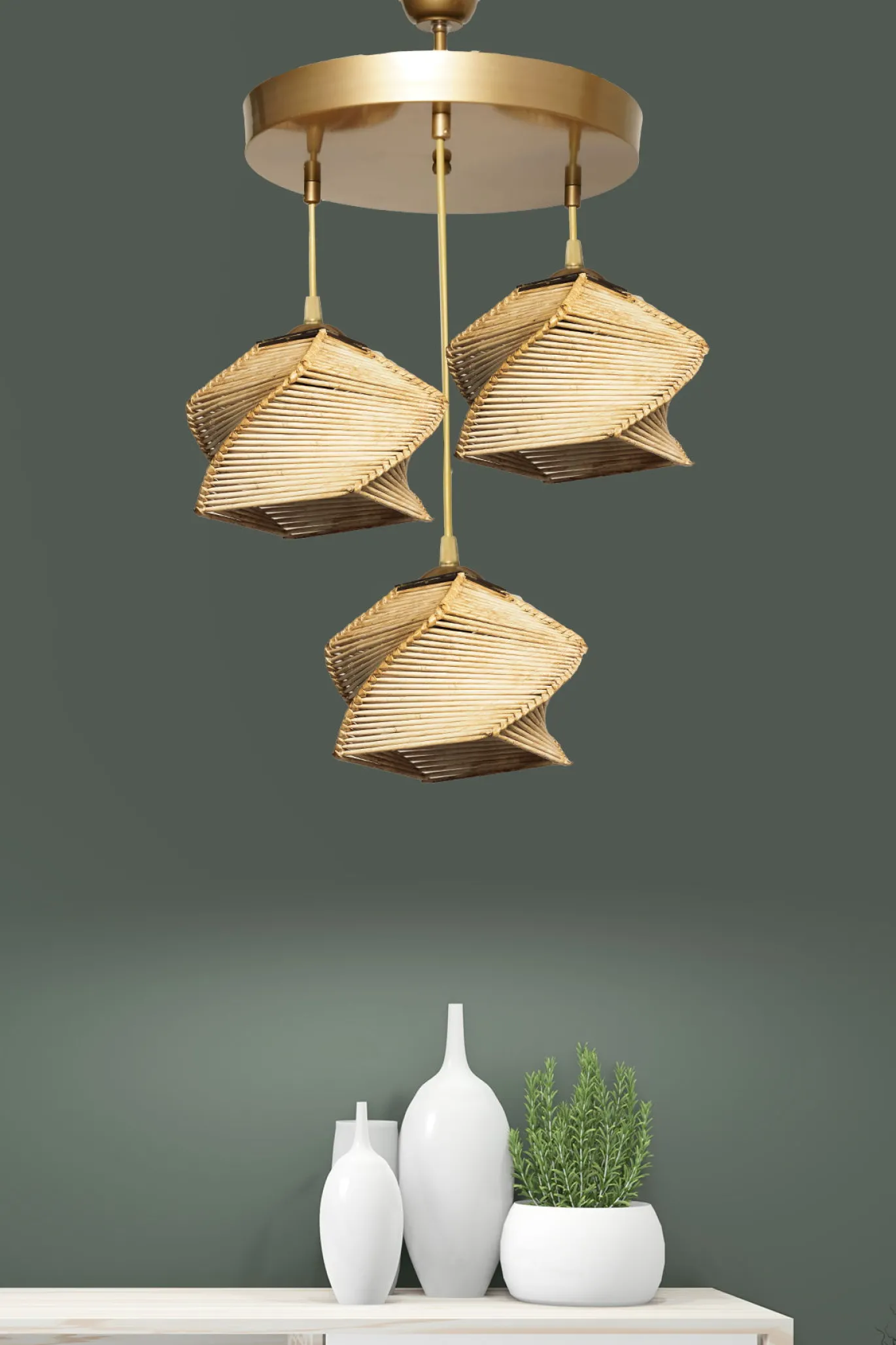 Hanglamp Eyice 3-Lichts Naturel