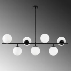 Hanglamp Fazli Metaal Zwart Wit 7-Lichts