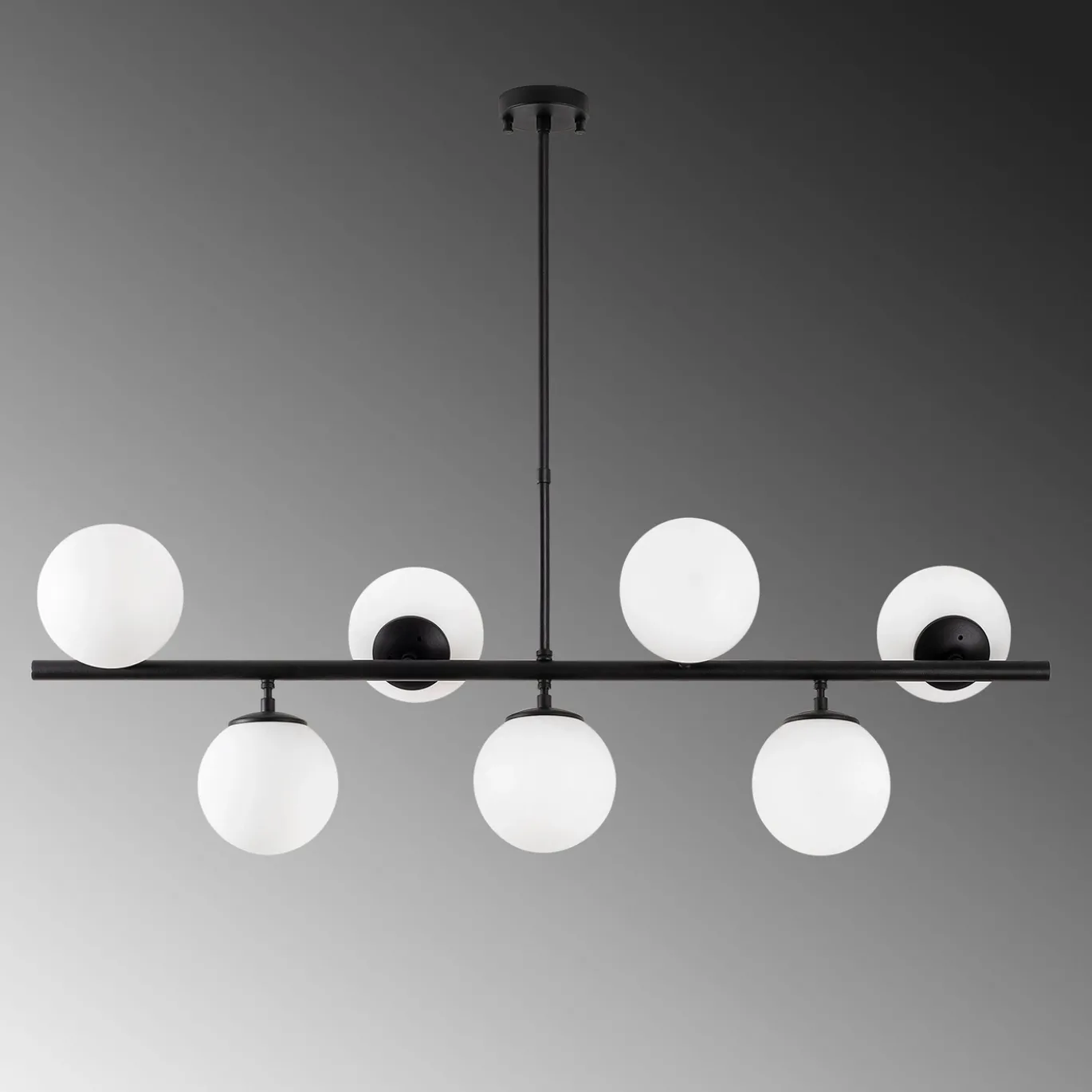 Hanglamp Fazli Metaal Zwart Wit 7-Lichts
