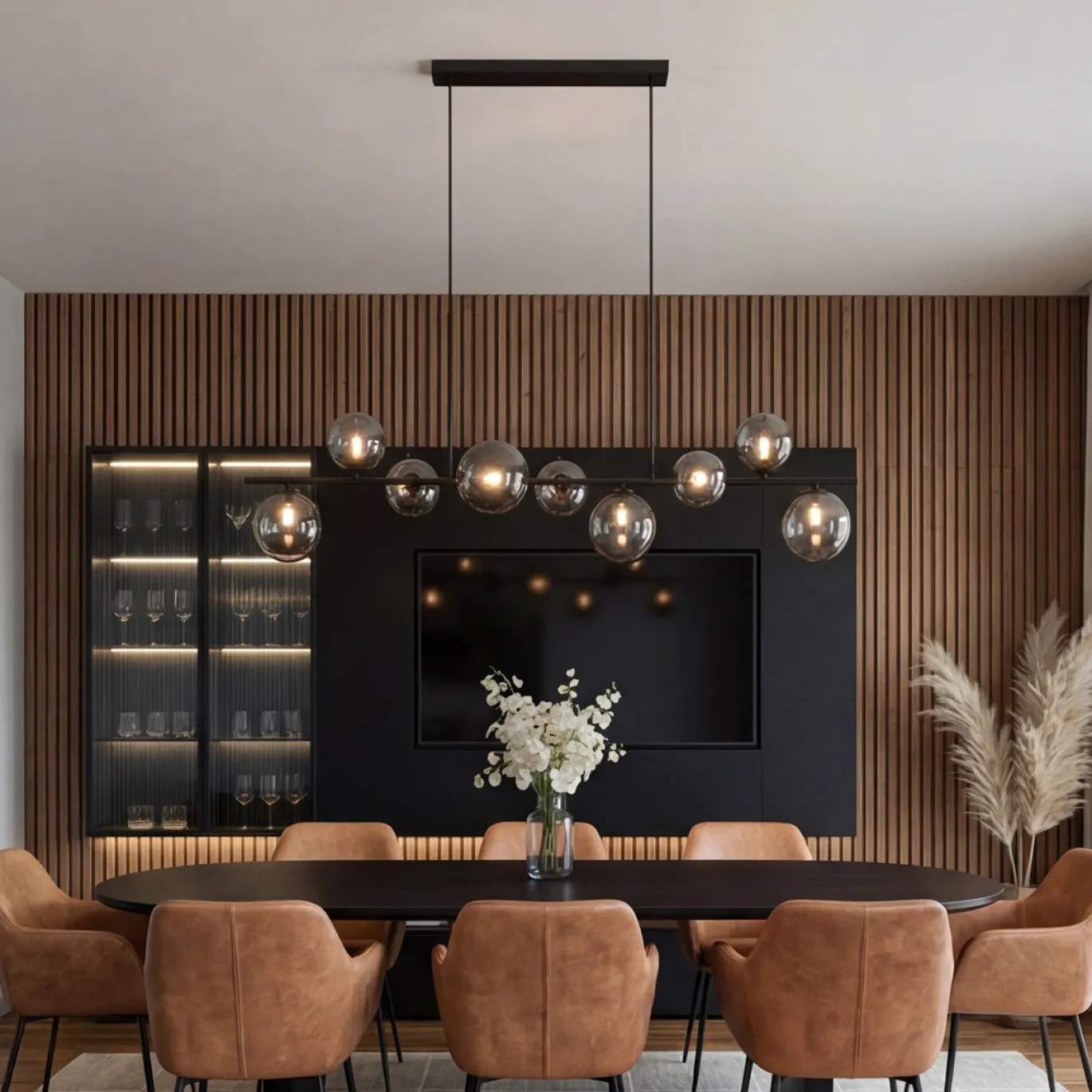 Hanglamp Finn 9-Lichts Smoke Glas - Giga Meubel