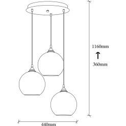 Hanglamp Gold Glas 3-Lichts Getrapt