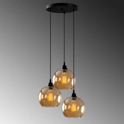 Hanglamp Gold Glas 3-Lichts Getrapt