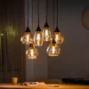 Hanglamp Grietje 6-Lichts Amber Glas - Giga Meubel