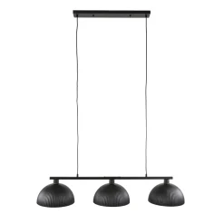 Hanglamp Halfronde Kap-Ribbel 3-Lichts Metaal Zwart - Giga Meubel