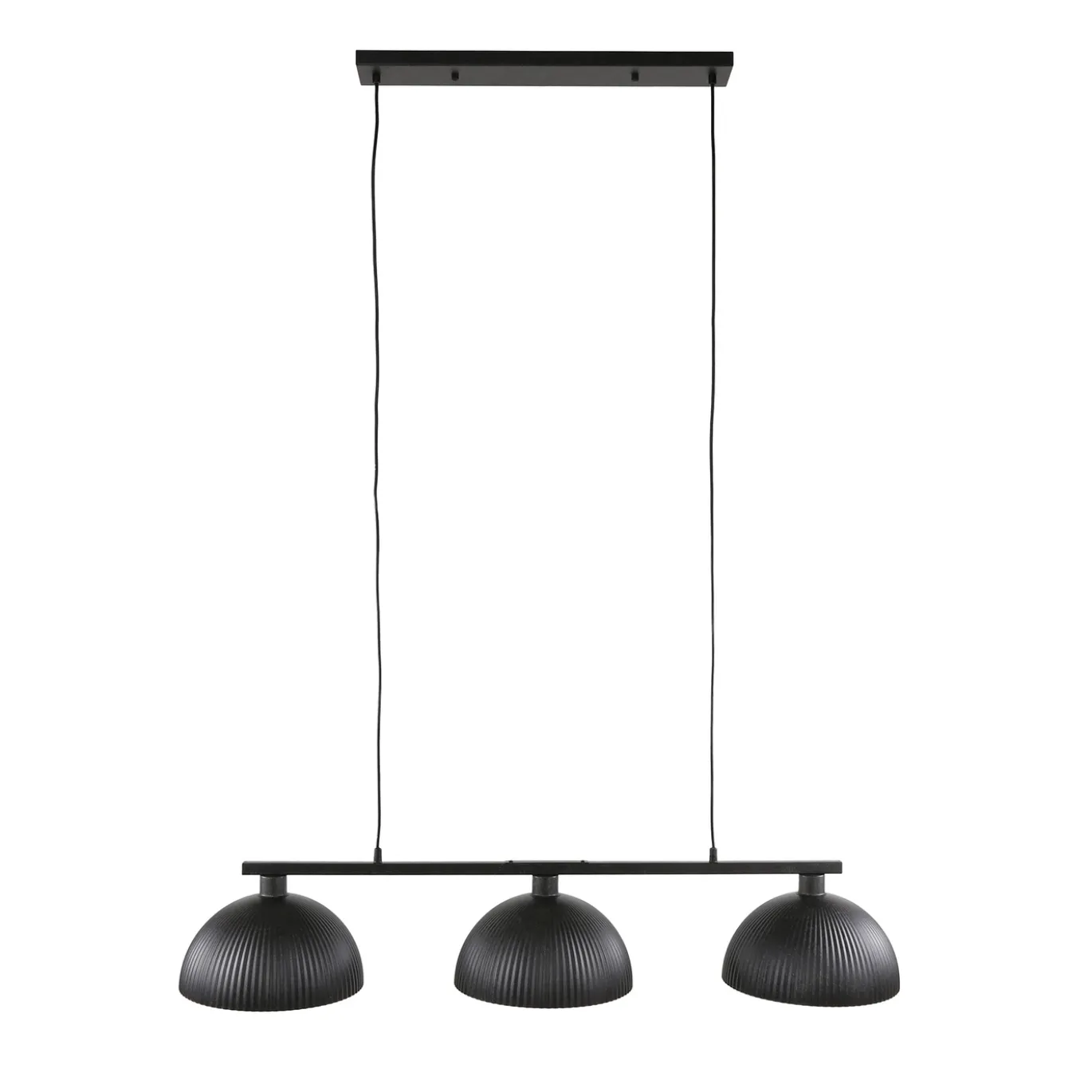 Hanglamp Halfronde Kap-Ribbel 3-Lichts Metaal Zwart - Giga Meubel