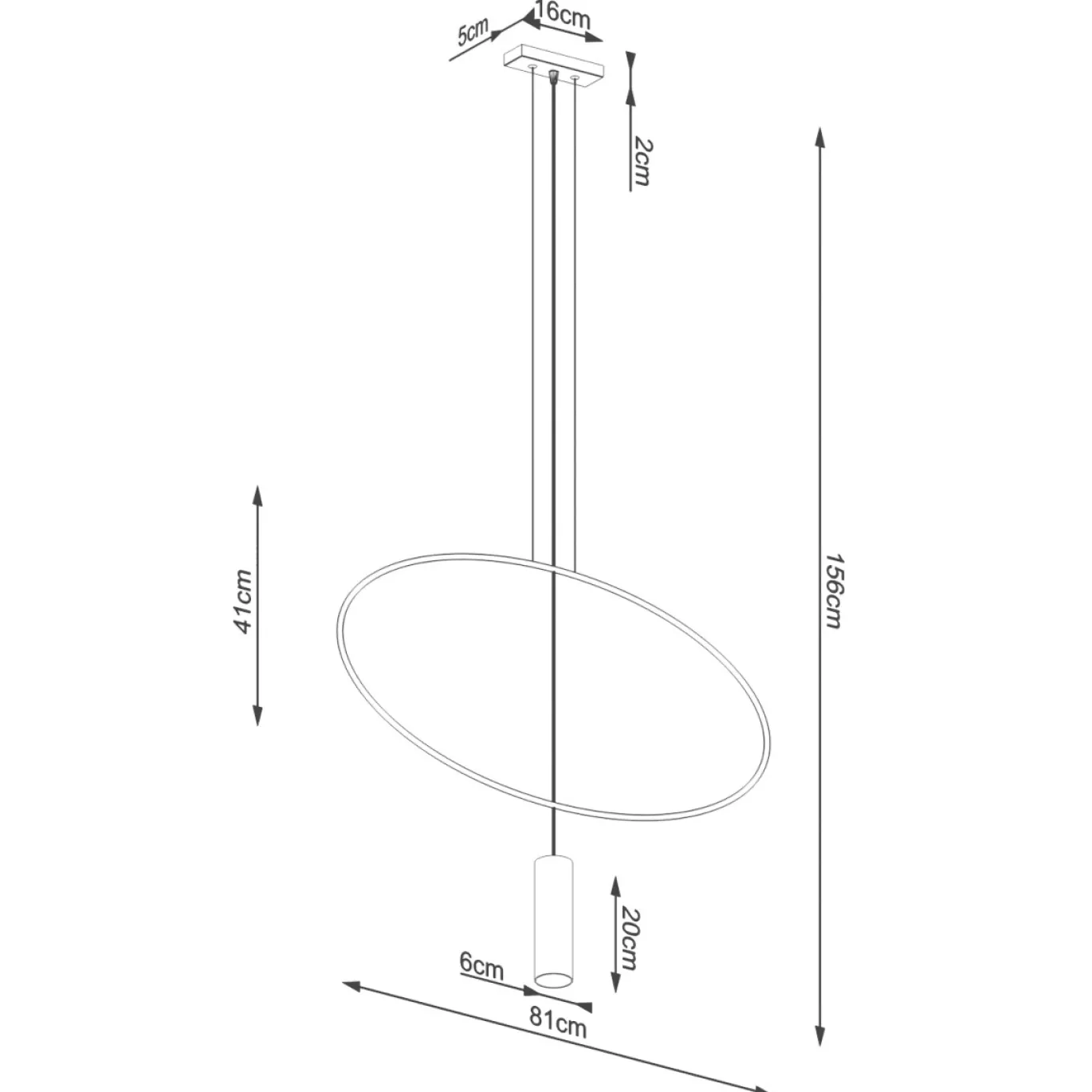 Hanglamp Holar 1-Lichts Zwart - Giga Meubel