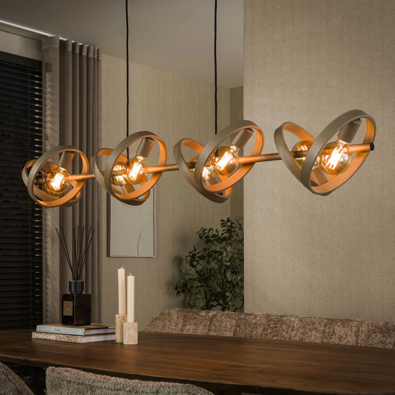 Hanglamp Hover 8-lichts Beige - Giga Meubel