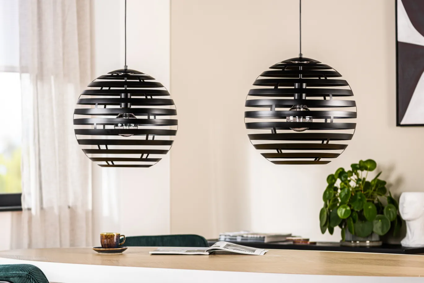 Hanglamp Joep 2-Lichts Zwart - Giga Meubel