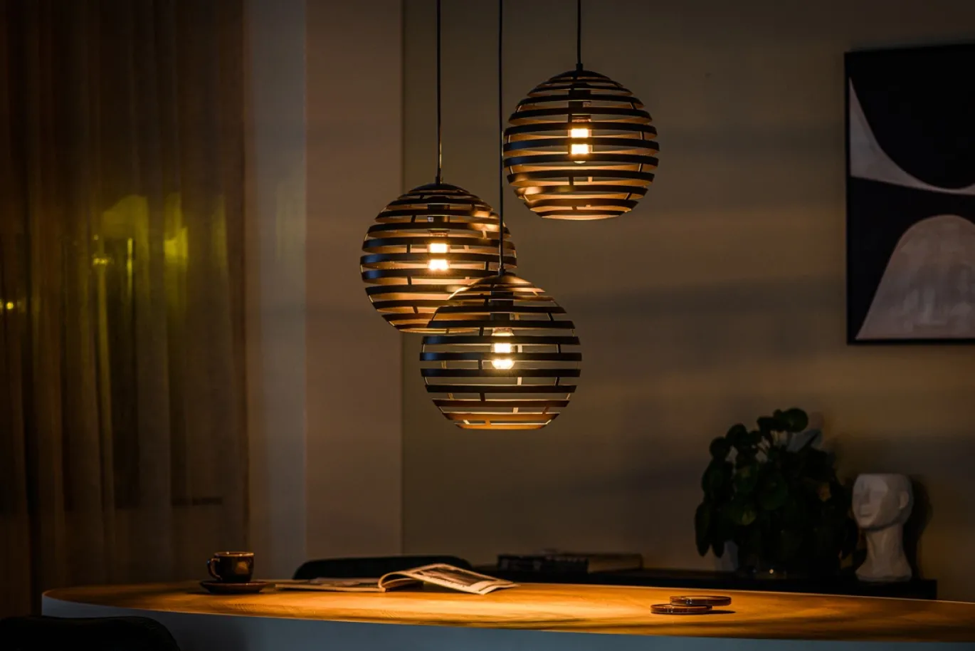 Hanglamp Joep 3-Lichts Zwart - Giga Meubel