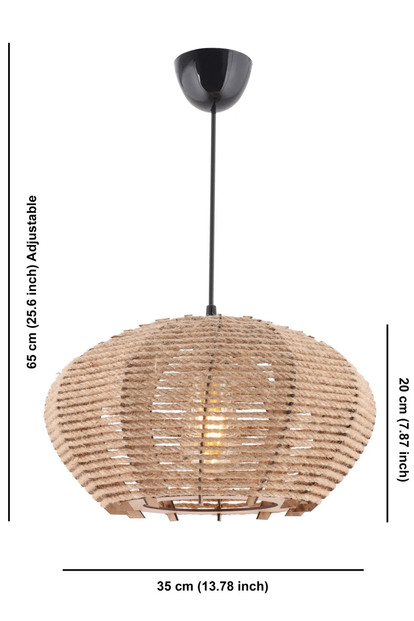 Hanglamp Jute Ellipse Bruin