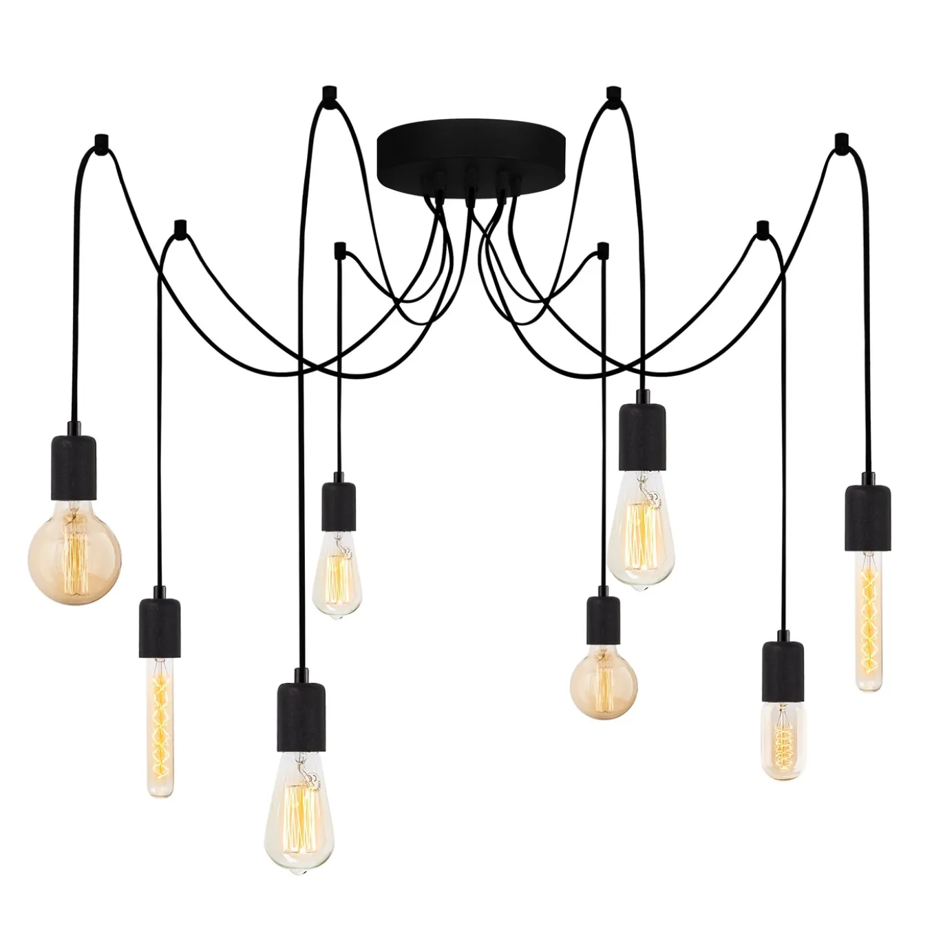 Hanglamp Kabluni Zwart 8-Lichts